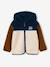 Zip-up hooded cardigan for boys fir green+medium blue 