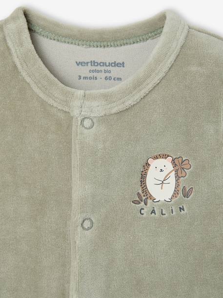 Pack of 2 baby sleepsuits with front opening cappuccino+pale pink+sage green 