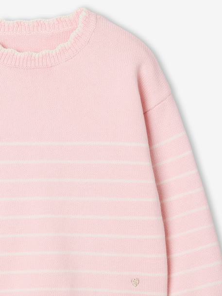 Long-sleeved jumper for girls navy blue+raspberry pink+rose 