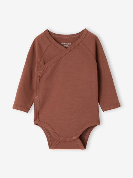 Pack of 5 long-sleeved bodysuits for newborn marl beige 