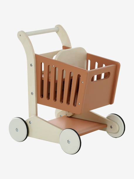 Wooden Shopping Trolley in FSC®100% wood caramel+NO COLOR 