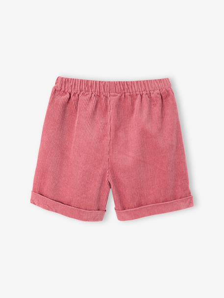Corduroy Shorts with Heart Pockets, Easy To Slip On, for Girls khaki+navy blue+old rose+rose 