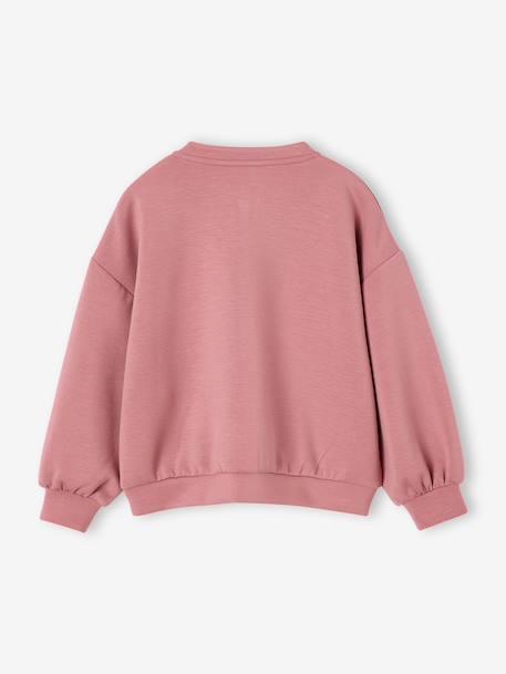Zip-up sweatshirt for girls old rose 