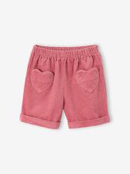 -Corduroy Shorts with Heart Pockets, Easy To Slip On, for Girls