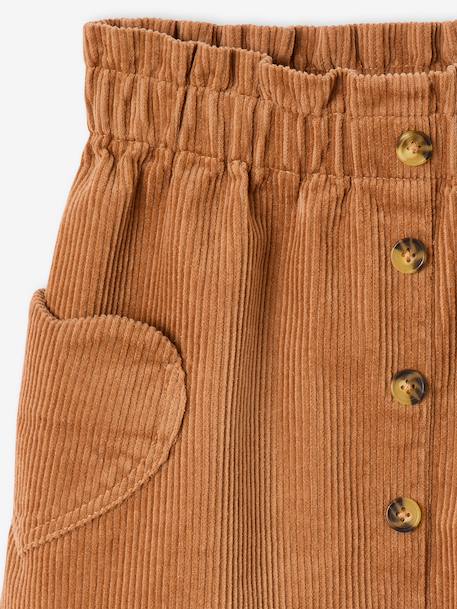 Corduroy Skirt with Heart Pockets for Girls anthracite+camel+mauve+peacock blue 