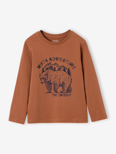 Long-sleeved T-shirt for boys anthracite+cappuccino+red+sage green+white 