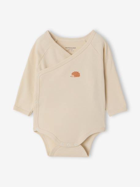 Pack of 5 long-sleeved bodysuits for newborn marl beige 