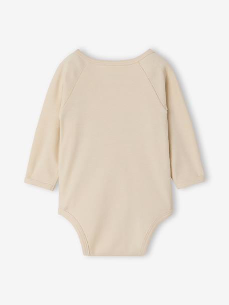 Pack of 5 long-sleeved bodysuits for newborn marl beige 