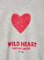 Crewneck sweatshirt with long sleeves for girls chambray blue+marl grey 