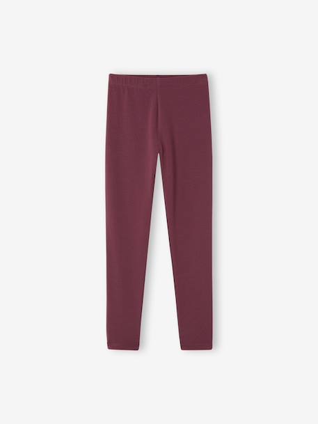 Long leggings for girls black+plum 