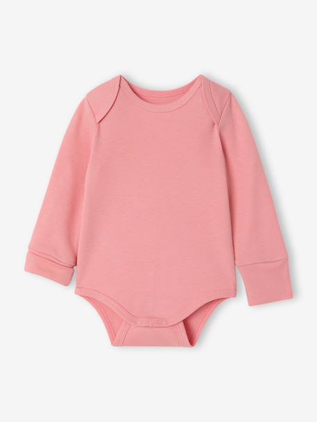 Pack of 5 long-sleeved bodysuits for baby ecru 