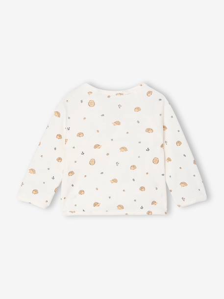 Newborn long-sleeved baby vest cappuccino+ecru+sage green 