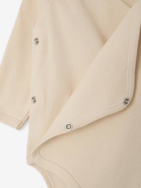 Pack of 5 long-sleeved bodysuits for newborn marl beige 