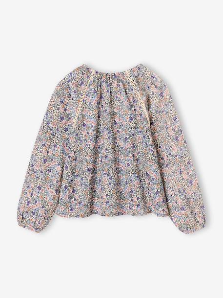 Long-sleeved blouse for girls ecru 
