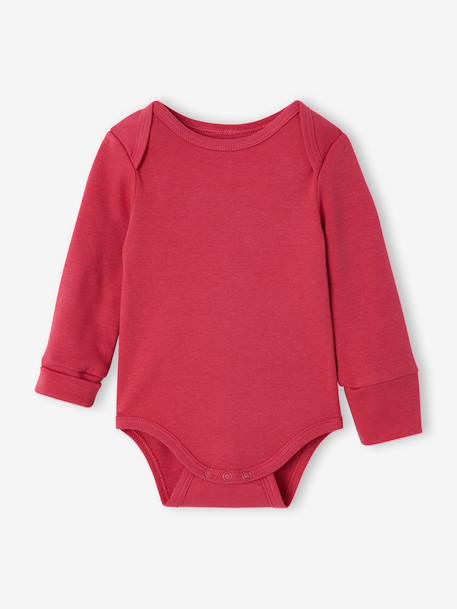Pack of 5 long-sleeved bodysuits for baby ecru 