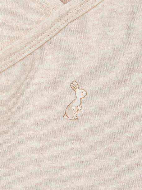 Pack of 2 long-sleeved newborn bodysuits ecru 