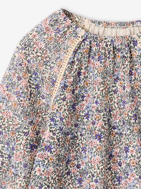 Long-sleeved blouse for girls ecru 
