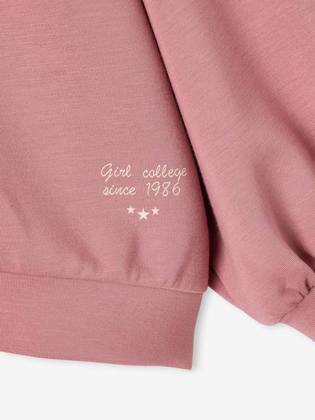 Zip-up sweatshirt for girls old rose 