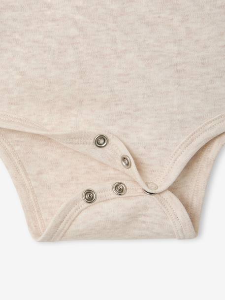 Pack of 2 long-sleeved newborn bodysuits ecru 