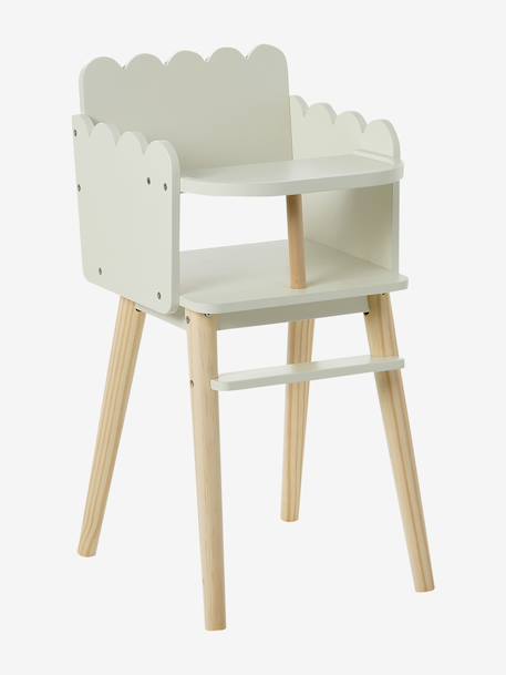 FSC® scalloped wooden doll's high chair white 