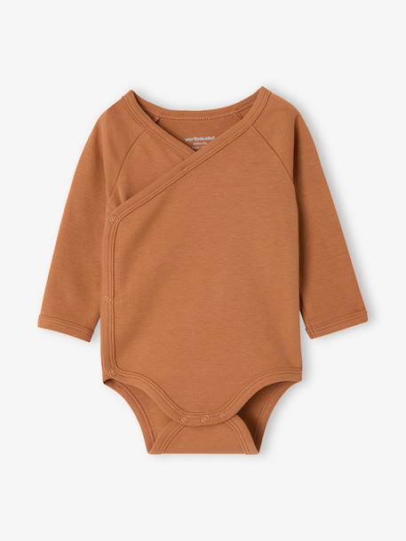 Pack of 5 long-sleeved bodysuits for newborn marl beige 