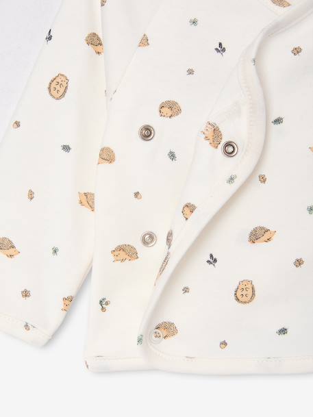 Newborn long-sleeved baby vest cappuccino+ecru+sage green 