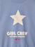Crewneck sweatshirt with long sleeves for girls chambray blue+marl grey 