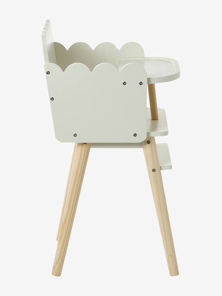 FSC® scalloped wooden doll's high chair white 