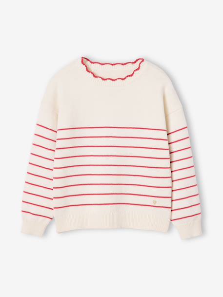 Long-sleeved jumper for girls navy blue+raspberry pink+rose 