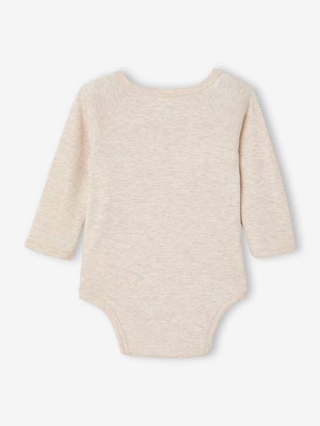 Pack of 2 long-sleeved newborn bodysuits ecru 