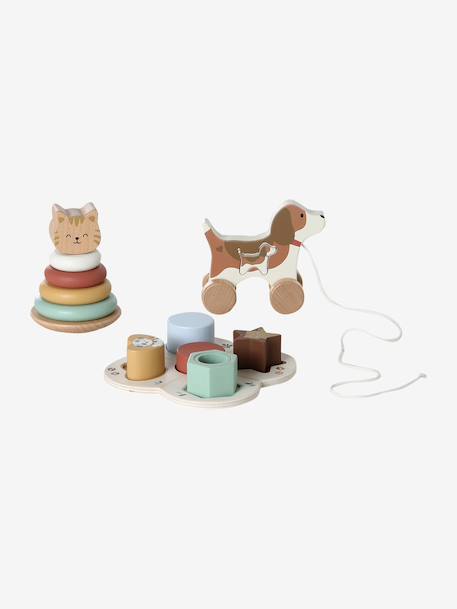 FSC100® wooden early learning toy gift set caramel 