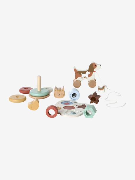 FSC100® wooden early learning toy gift set caramel 