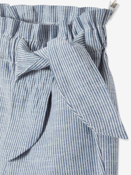 Striped Trousers with Elasticated Waistband for Baby Girls Blue Stripes 