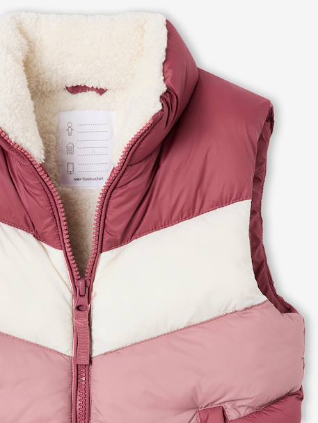 Lightweight sleeveless puffer jacket for girls plum 
