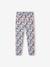 Girls' printed technical sportswear leggings anthracite+old rose 