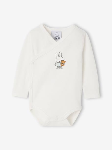 Pack of 2 Miffy long-sleeved newborn bodysuits aqua green 