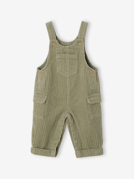 Corduroy dungarees for baby pistachio 