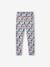 Girls' printed technical sportswear leggings anthracite+old rose 