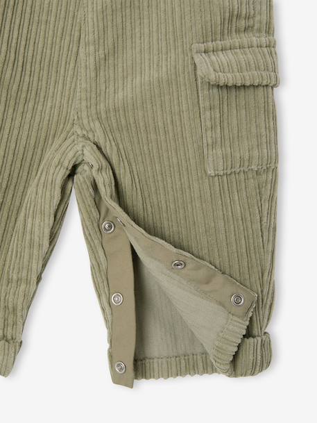 Corduroy dungarees for baby pistachio 