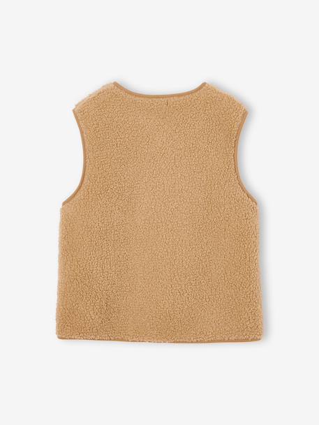 Sleeveless jacket black+chocolate+sandy beige 