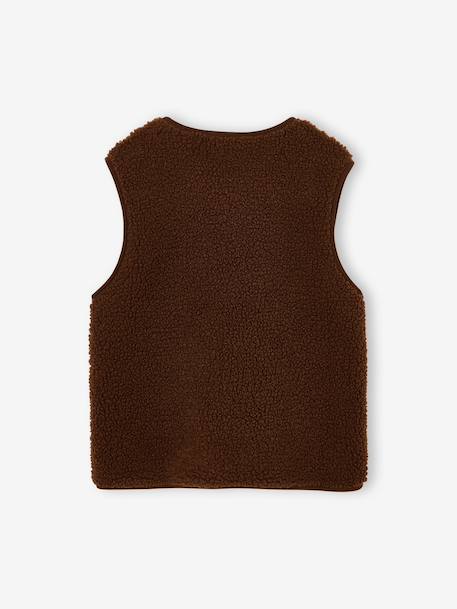 Sleeveless jacket black+chocolate+sandy beige 