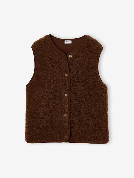 Sleeveless jacket black+chocolate+sandy beige 