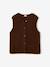 Sleeveless jacket black+chocolate+sandy beige 