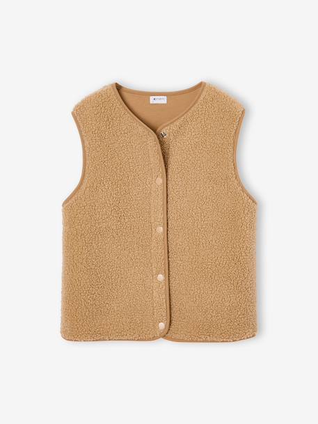 Sleeveless jacket black+chocolate+sandy beige 