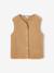 Sleeveless jacket black+chocolate+sandy beige 
