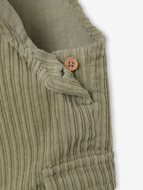 Corduroy dungarees for baby pistachio 