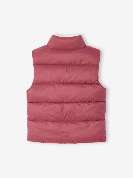 Lightweight sleeveless puffer jacket for girls plum 