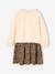 Dual Fabric Dress for Girls anthracite+ecru+mauve+sage green 