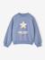 Crewneck sweatshirt with long sleeves for girls chambray blue+marl grey 