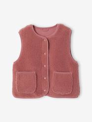 Girls-Sleeveless Sherpa Jacket for Girls